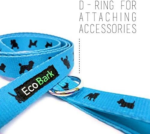 EcoBark Dog Leash - Soft & Reflective Comfort Training Leashes with Padded Handle - Strong Durable Heavy Duty - Training and Pulling for Small, Medium or Large Dogs (Sky Blue)