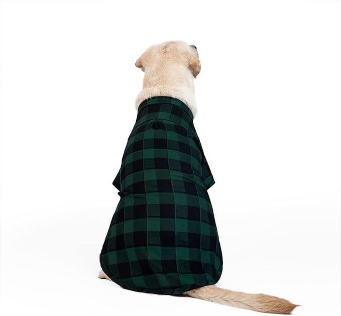 Dog Shirt Plaid Puppy Clothes for Small Medium Large Dogs Cats Boy Girl Kitten Soft Pet T-Shirt Breathable Tee Outfit Adorable Grid Apparel Thanksgiving [Green#1; 4XL]