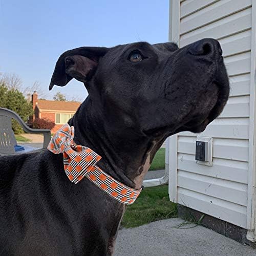 Elegant little tail Halloween Dog Collar, Pumpkin Print Pet Collar Bowtie Dog Collar Holiday Adjustable Pet Gift Collars for Small Medium Large Dogs
