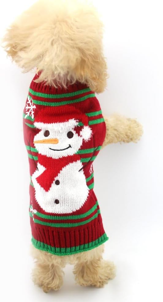 NACOCO Dog Snow Sweaters - Thick Snowman Sweaters for Small Dog and Cat (3XL, Xmas, New Year, Christmas)