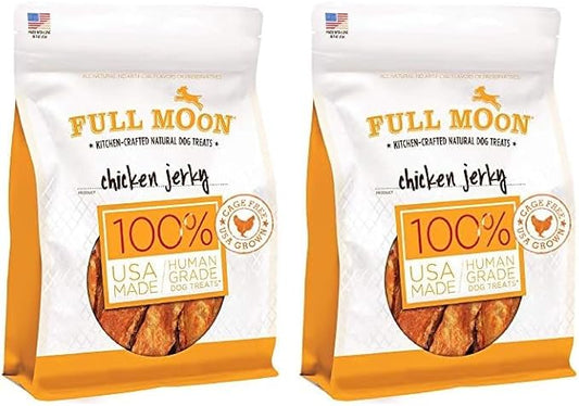 Full Moon Chicken Jerky Healthy All Natural Dog Treats Human Grade Made in USA Grain Free 24 oz (Pack of 2)