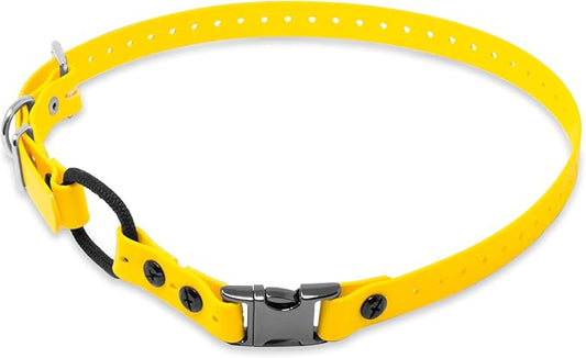 Educator Quick Snap Bungee Dog Collar, Biothane, Waterproof, Odorproof, Easy Connect and Disconnect Clasp and D Ring with Comfort Bungee Loop, Adjustable for Custom Fit, 3/4-Inch, Yellow