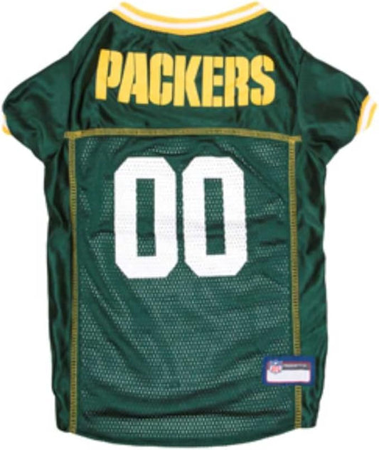 Pets First NFL Green Bay Packers Dog Jersey, Size Large - Best Football Costume for Dogs & Cats - Licensed Shirt