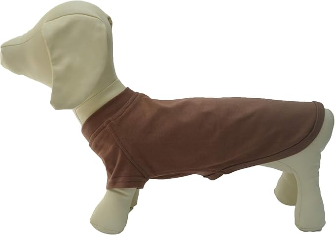 Lovelonglong Pet Clothing Dog Costumes Dachshund Clothes Blank T-Shirt Tee Shirts for Dachshund Dogs,Corgi 100% Cotton Coffee D-S