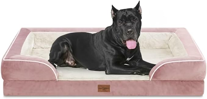 Comfort Expression XXL Orthopedic Dog Beds, Waterproof Orthopedic Foam Extra Large Dog Beds, Washable Pet Sofa Couch with Removable Cover & Non-Slip Bottom(XX-Large,Pink)
