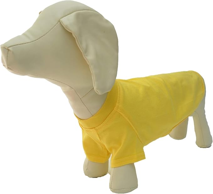 Lovelonglong 2019 Pet Clothing Dog Costumes Dachshund Clothes Blank T-Shirt Tee Shirts for Dachshund Dogs,Corgi 100% Cotton Yellow D-M