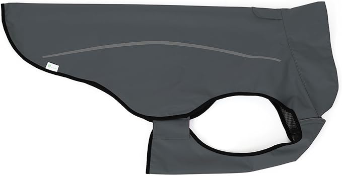 Mile High Life Dog Raincoat, Adjustable Waterproof Reflective Rain Jacket for Small Medium Large Dogs, Lightweight Breathable Pet Rain Coat with Leash Hole(Dark Gray,S Chest 22-25")