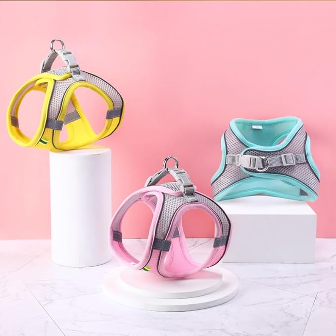 Cat Harness and Leash Set Soft Adjustable Escape Proof Cat Leash Breathable Comfortable Vest Easy to Wear Kitten/Small Dogs Harness for Outdoor Walking Orange XS