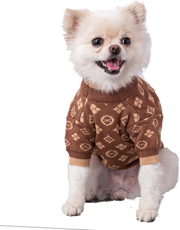Designer Dog Clothes Sweater Shirt Outfit Small XS Teacup Cute Dogs Puppies French Bulldog Dachshund Chihuahua Cats Maltese Boy Girl (X-Large, Chewypawtton)