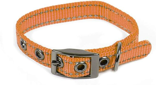 Max and Neo MAX Reflective Metal Buckle Dog Collar - We Donate a Collar to a Dog Rescue for Every Collar Sold (X-Small, Orange)