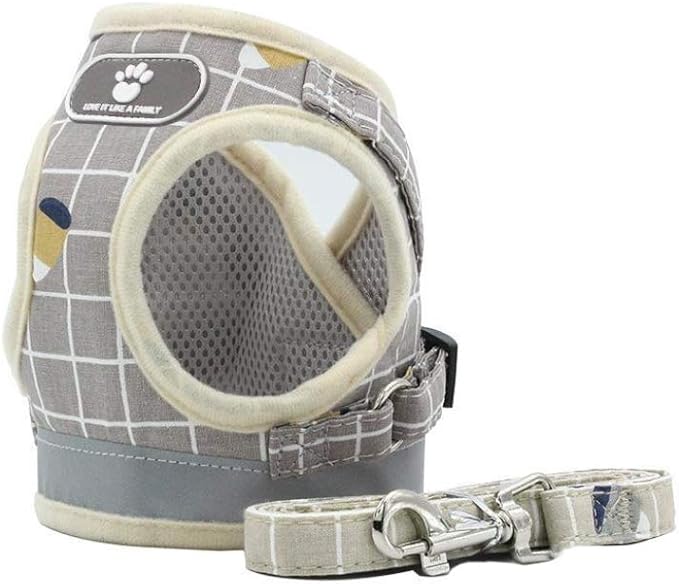 FEimaX Dog Harness and Leash Set, No-Pull Breathable Soft Mesh Puppy Vest Harness Reflective Adjustable Pet Harnesses for Small Medium Dogs and Cats - Outdoor Easy Control for Walking