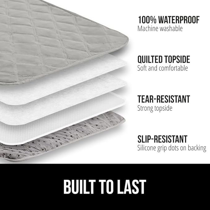 Gorilla Grip Waterproof Dog Bed Cover, Pet Blanket for Furniture, Sofa, Couch, Crate, Car, Sofa Throw Essential for Cats and Dogs, Tear and Slip Resistant Leakproof Cushion Cover, 30x70 Light Gray