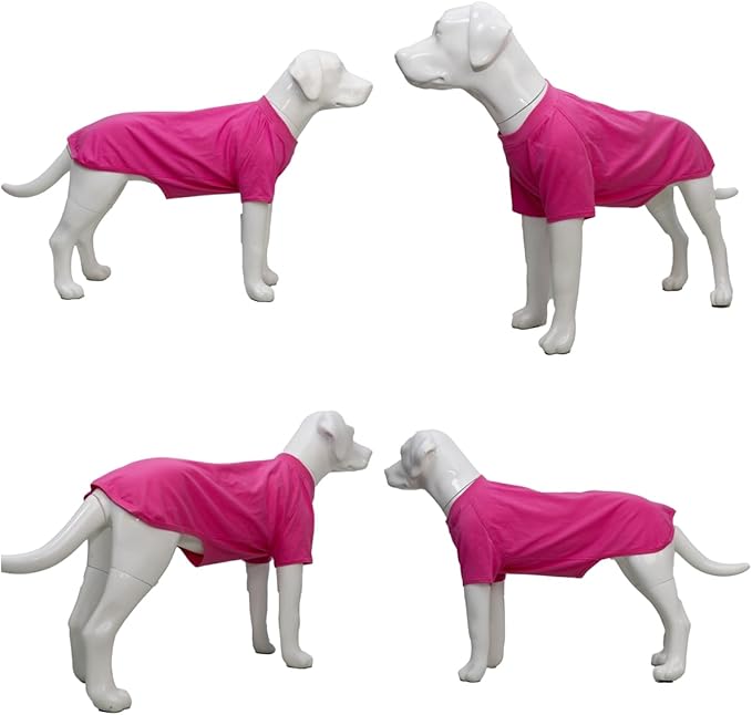 Lovelonglong Pet Clothing Dog Costumes Basic Blank T-Shirt Tee Shirts for Medium Dogs Rosered XXL
