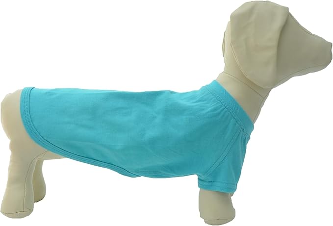 Lovelonglong Pet Clothing Dog Costumes Dachshund Clothes Blank T-Shirt Tee Shirts for Dachshund Dogs,Corgi 100% Cotton Turquoise D-S