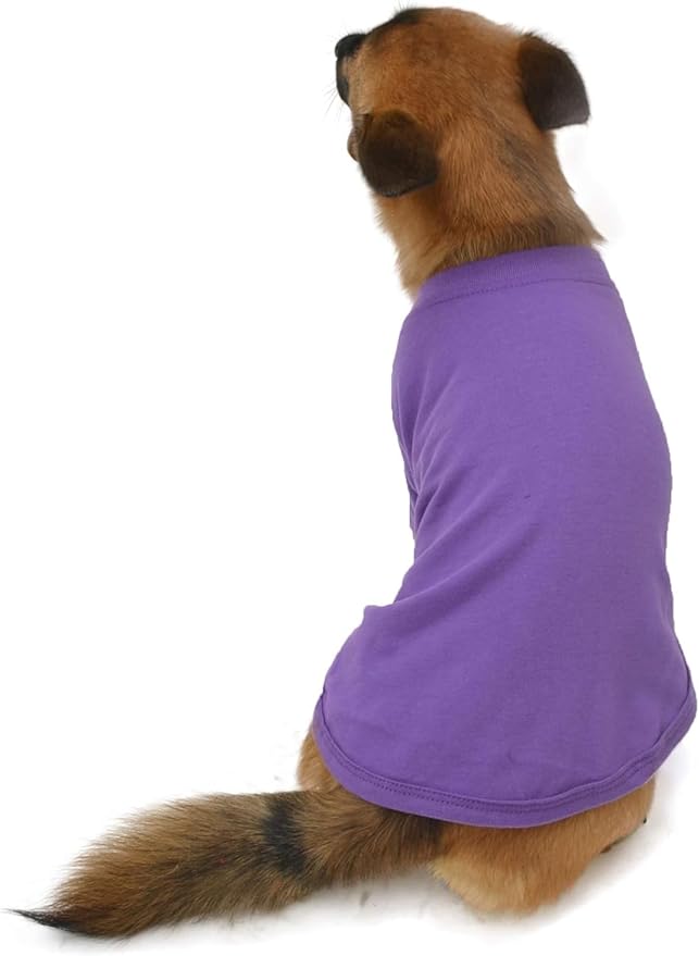 Lovelonglong Pet Clothing Dog Costumes Dachshund Clothes Blank T-Shirt Tee Shirts for Dachshund Dogs,Corgi 100% Cotton Purple D-XL