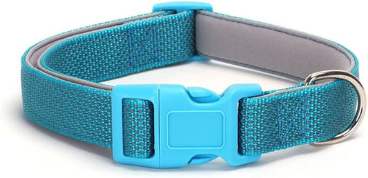 Reflective Dog Collar, Sturdy Nylon Collars with Quick Release Buckle, Adjustable Dog Collar for Puppy and Small Medium Large Girl and Boy Dogs Dogs (Blue, Medium)