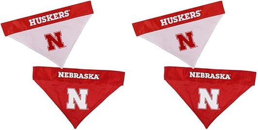 Pets First Collegiate Pet Accessories, Reversible Bandana, Nebraska Cornhuskers, Small/Medium (Pack of 2)