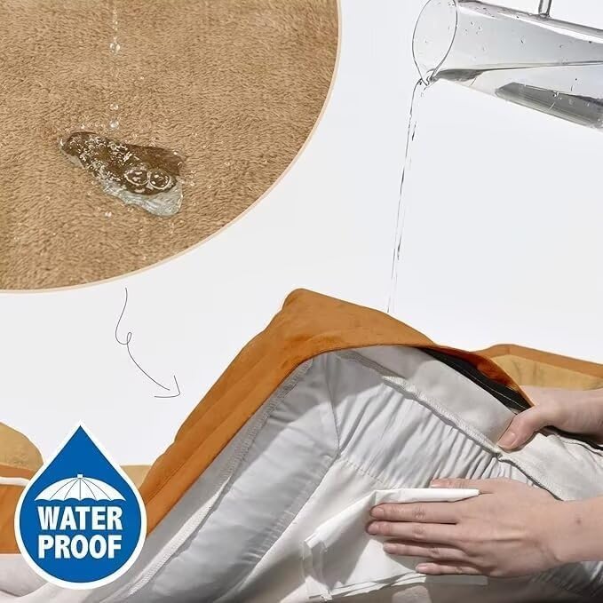 Comfort Expression Small Dog Beds Waterproof Orthopedic Foam Sofa Beds for Small Dogs Comfy Pet Bed with Washable Removable Cover & Non-Slip Bottom(XX-Small,Caramel)