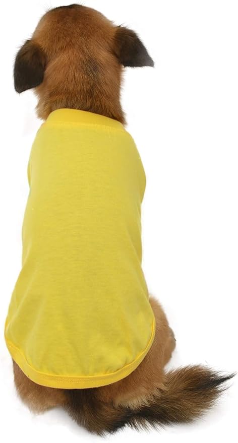Lovelonglong 2019 Pet Clothing Dog Costumes Dachshund Clothes Blank T-Shirt Tee Shirts for Dachshund Dogs,Corgi 100% Cotton Yellow D-L