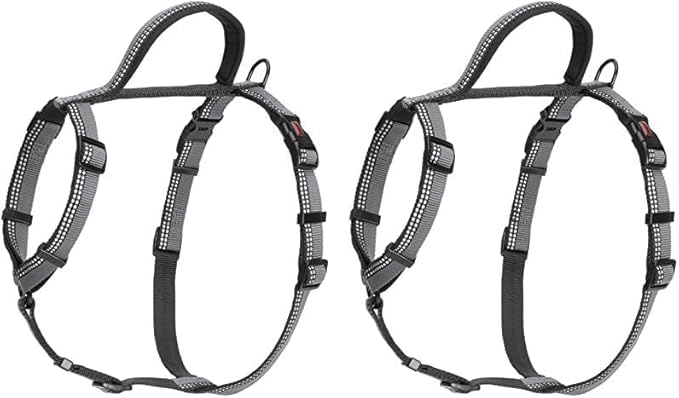 The Company of Animals - Halti Walking Harness (Chest 16" - 24"), Small, Black/Grey (Pack of 2)