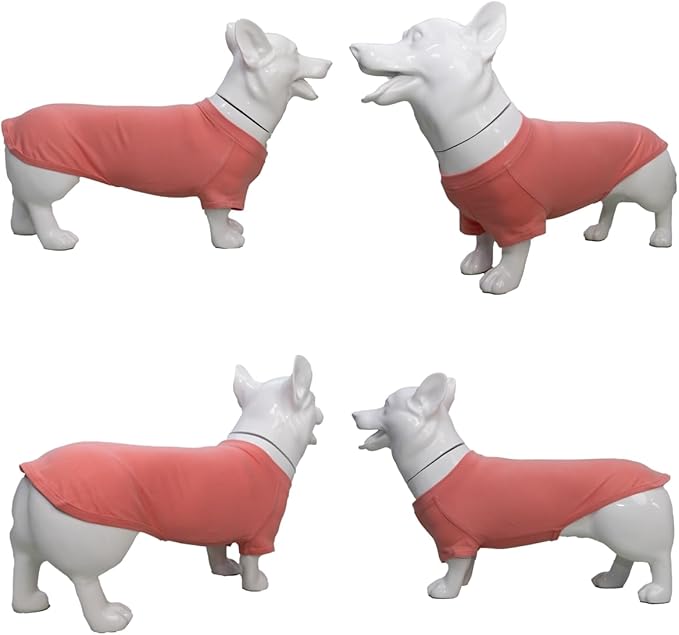 Lovelonglong Pet Clothing Dog Costumes Dachshund Clothes Blank T-Shirt Tee Shirts for Dachshund Dogs,Corgi 100% Cotton Lotuspink D-L