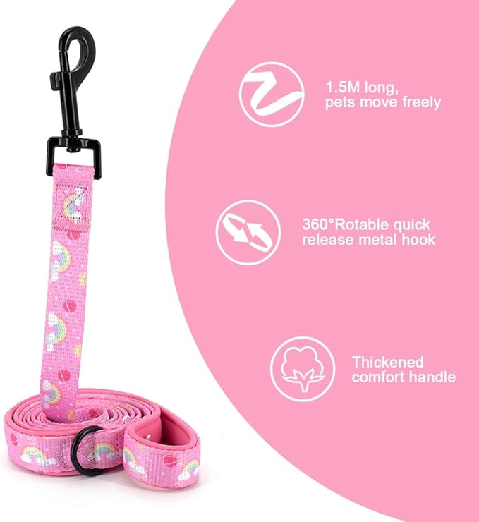 Dog Cat Harness and Leash Set, Puppia Soft Mesh Padded and Adjustable Puppy Vest Cute Dog Clothes Escape Proof Easy Walk Pet Accessories