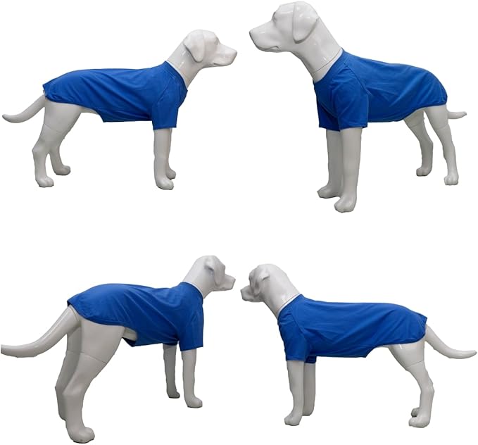 Lovelonglong Pet Clothing Dog Costumes Basic Blank T-Shirt Tee Shirts for Medium Dogs Blue XXL