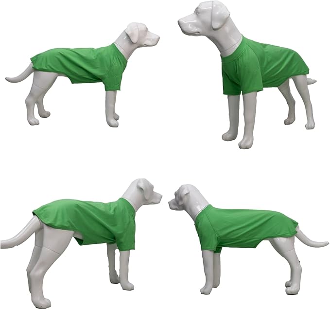 Lovelonglong Pet Clothing Dog Costumes Basic Blank T-Shirt Tee Shirts for Medium Large Dogs Green XXL+