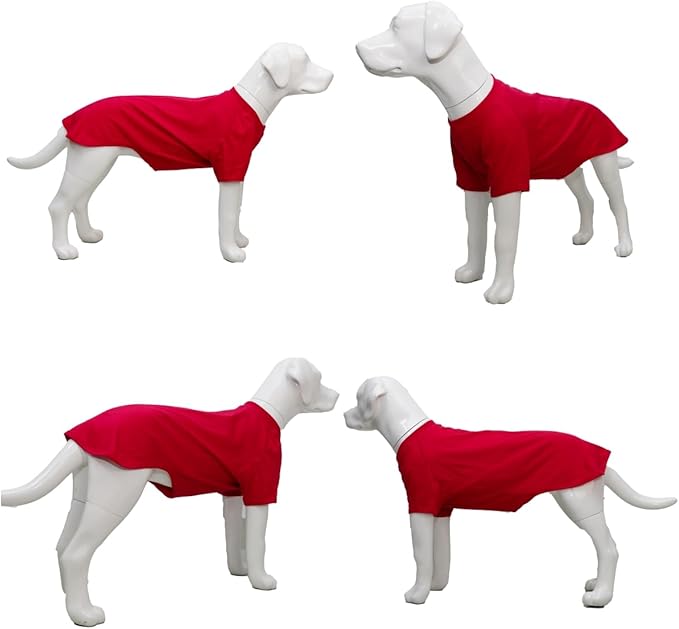 Lovelonglong Pet Clothing Dog Costumes Basic Blank T-Shirt Tee Shirts for Medium Large Dogs Red XXXL