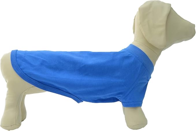 Lovelonglong Pet Clothing Dog Costumes Dachshund Clothes Blank T-Shirt Tee Shirts for Dachshund Dogs,Corgi 100% Cotton Blue D-M