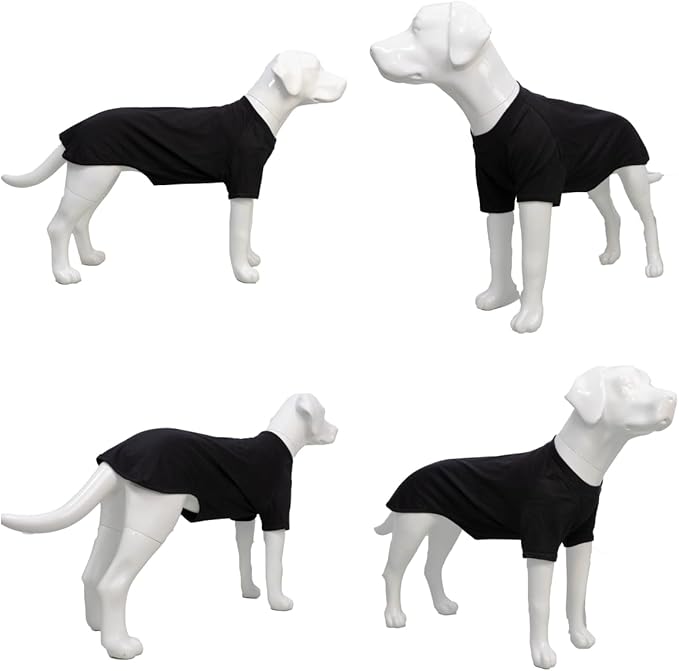 Lovelonglong Pet Clothing Dog Costumes Basic Blank T-Shirt Tee Shirts for Large Dogs Black XXXXL