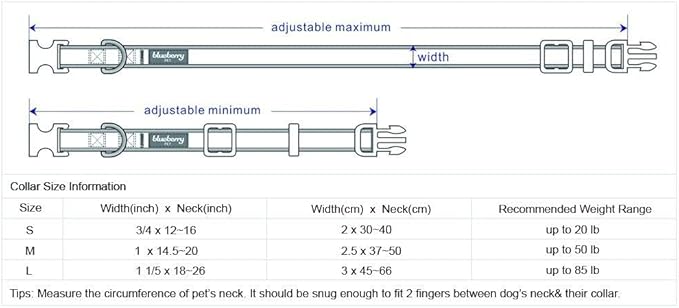 Blueberry Pet 7 Patterns Soft & Comfy Scottish Iconic Navy Blue & Red Plaid Padded Adjustable Dog Collar, Medium, Neck 14.5"-20"