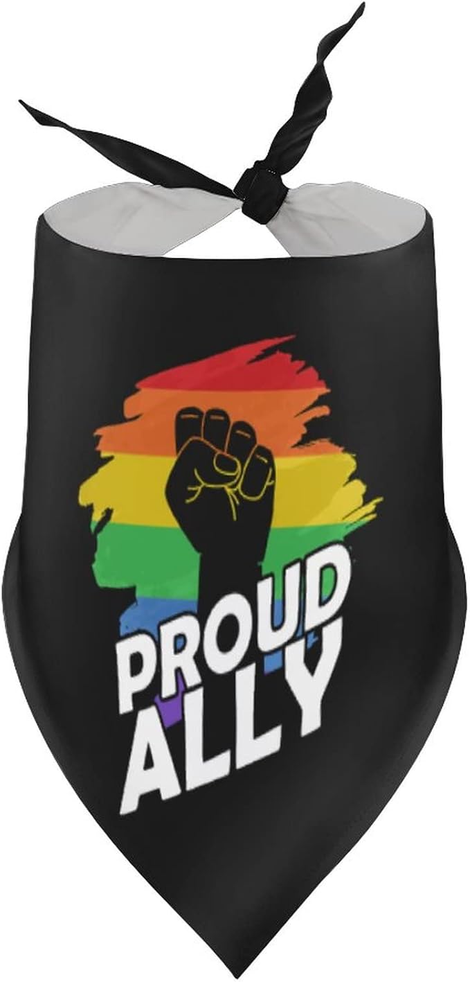Pride Month LGBTQ Gay Pride Ally Dog Bandanas Pets Kerchief Reversible Triangle Bibs Scarf Outfits Accessories for Small to Large Dogs Cats