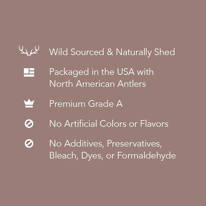 Amazon Brand – Wag Dog Deer Antler Chew, Naturally Shed. Whole, Small (Best for Dogs Under 15 lbs) 4–5.5 inches (Pack of 4)