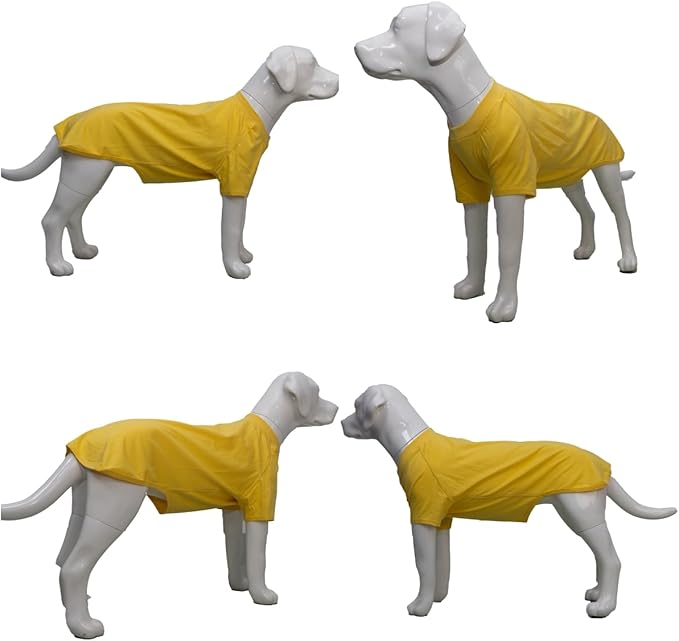 Lovelonglong Pet Clothing Dog Costumes Basic Blank T-Shirt Tee Shirts for Medium Large Dogs Yellow XXL+