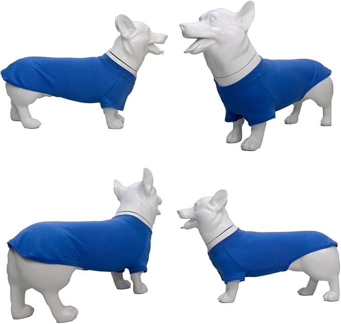 Lovelonglong Pet Clothing Dog Costumes Dachshund Clothes Blank T-Shirt Tee Shirts for Dachshund Dogs,Corgi 100% Cotton Blue D-M