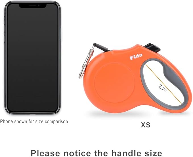 Fida Retractable Dog Leash, 10ft Heavy Duty Pet Walking Leash for X-Small Dogs or Cat up to 18 lbs, Tangle Free. One-Hand Brake (X-Small, Orange)