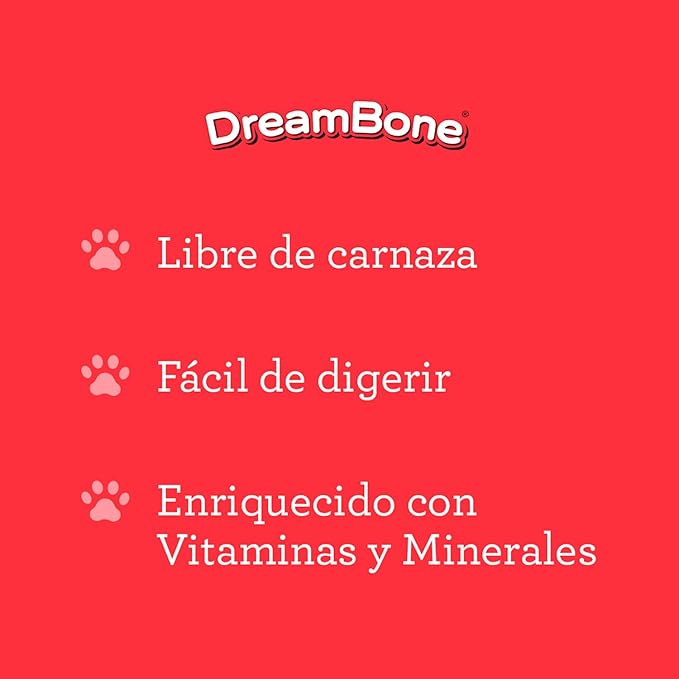 DreamBone Mini Chews, Made with Real Chicken and Vegetables, Rawhide Free Dog Chews, 8 Count