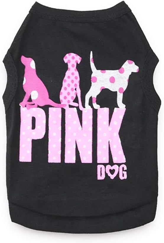 2Pack Dog Clothes for Small Medium Dog Boy Puppy Shirt for Chihuahua Yorkies Pet Dog Cat Pink Print Soft Sweatshirt Breathable Comfortable Cute Vest Apparel