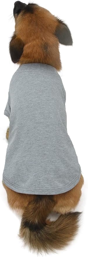 Lovelonglong Pet Clothing Dog Costumes Dachshund Clothes Blank T-Shirt Tee Shirts for Dachshund Dogs,Corgi 100% Cotton Gray D-XL