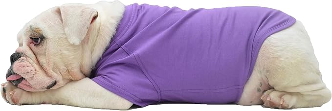 Lovelonglong Bulldog Clothes Dog Clothing Blank T-Shirt Tee Shirts for French Bulldog English Bulldog American Pit Bull Pugs 100% Cotton Skin Care Purple B-M