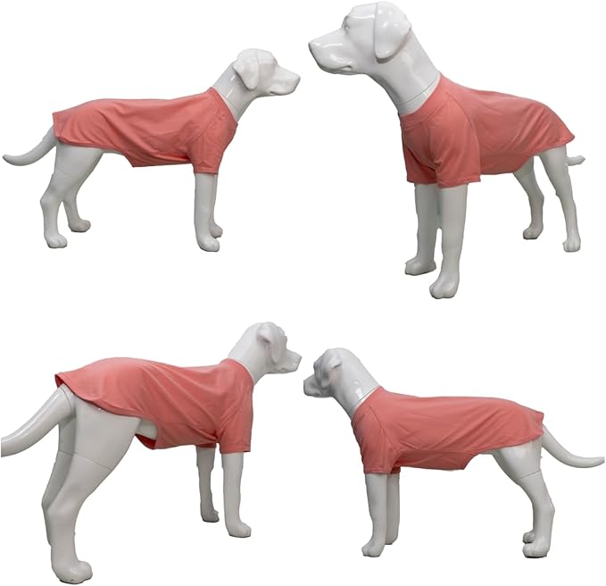 Lovelonglong Pet Clothing Dog Costumes Basic Blank T-Shirt Tee Shirts for Medium Large Dogs Lotus Pink XXL+