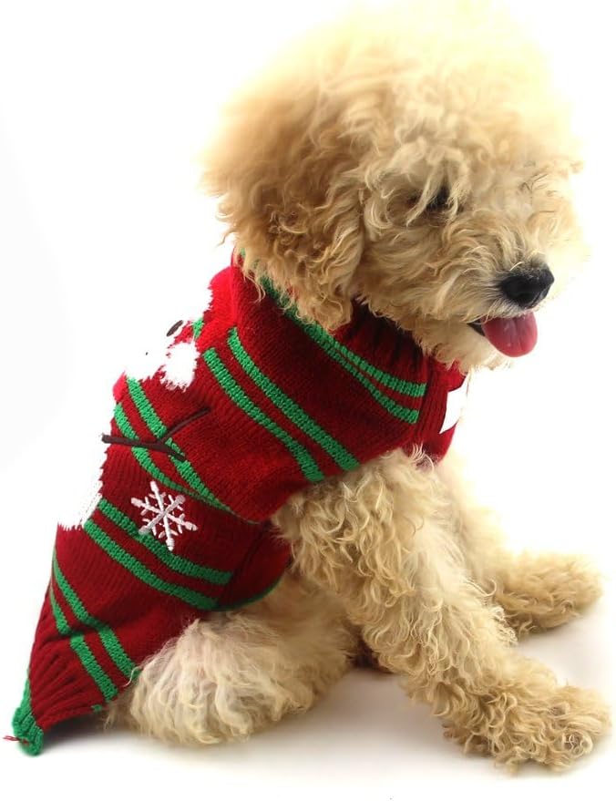 NACOCO Dog Snow Sweaters - Thick Snowman Sweaters for Small Dog and Cat (3XL, Xmas, New Year, Christmas)