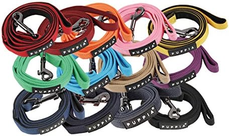 Puppia Two Tone Dog Lead Strong Durable Comfortable Grip Walking Training Leash for Small & Medium Dog, Navy, Medium