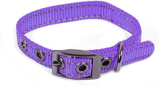 Max and Neo MAX Reflective Metal Buckle Dog Collar - We Donate a Collar to a Dog Rescue for Every Collar Sold (X-Small, Purple)