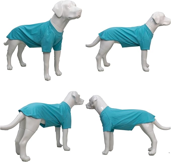 Lovelonglong Pet Clothing Dog Costumes Basic Blank T-Shirt Tee Shirts for Medium Dogs Turquoise XXL