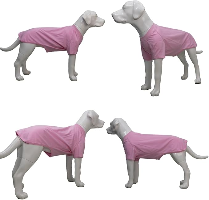 Lovelonglong Pet Clothing Dog Costumes Basic Blank T-Shirt Tee Shirts for Medium Large Dogs Pink XXL+
