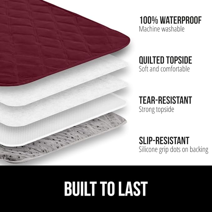 GORILLA GRIP Waterproof Dog Bed Cover 82x102, Pet Blanket for Furniture, Sofa, Couch, Crate, Car, Sofa Throw Essential for Cats and Dogs, Tear and Slip Resistant Leakproof Cushion Cover, Burgundy