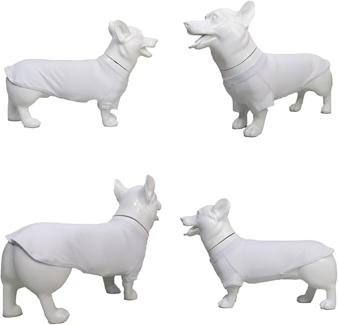 Lovelonglong Pet Clothing Dog Costumes Dachshund Clothes Blank T-Shirt Tee Shirts for Dachshund Dogs,Corgi 100% Cotton White D-XL
