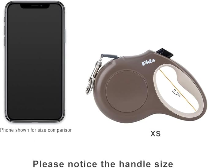 Fida Retractable Dog Leash X-Small Breed, 10 ft Durable Pet Walking Leash for Extra Small Dogs/Cats/Small Animals up to 18lbs, 360° Tangle Free, Coffee/Brown